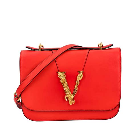 versace vitello red|Versace black label purses.